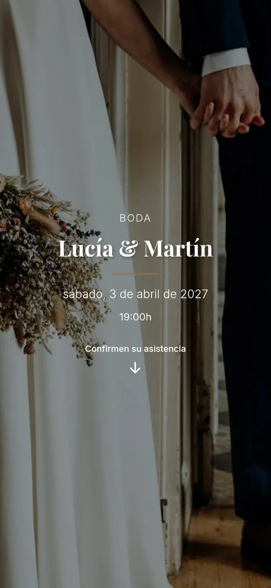 Romántica: portada con foto y los nombres